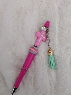 Pink Decorative Ballpoint Pen with Tassel - Unbranded